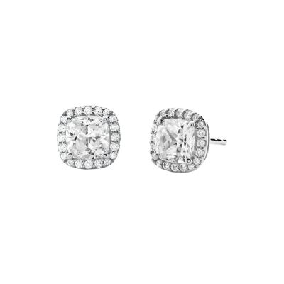 Michael Kors Brilliance Sterling Silver Cushion Cut Stud Earrings