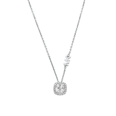 Michael Kors Sterling Silver Pavé Lock Pendant Necklace - MKC1629AN040 -  Watch Station