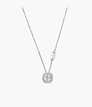Brilliance Sterling Silver Cushion Cut Pendant Necklace