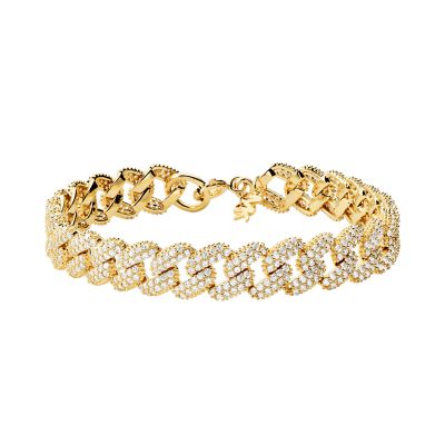 Michael Kors Statement Link 14k Gold-Plated Sterling Silver Pavé