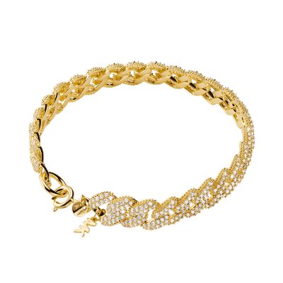 Michael Kors 14K Gold-Plated Brass Logo Chain Bracelet - MKJ7953710 - Watch  Station