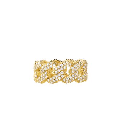 Michael Kors Statement Link 14k Gold-Plated Sterling Silver Frozen Pavé  Curb Chain Ring - MKC1429AN710001 - Watch Station
