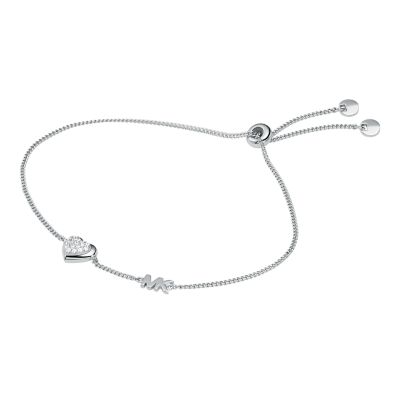 Hospital Afskedigelse Årligt Michael Kors Sterling Silver Pavé Heart Slider Bracelet - MKC1455AN040 -  Watch Station