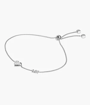 Michael Kors Sterling Silver Pavé Heart Slider Bracelet