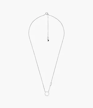 Michael Kors Sterling Silver Pavé Circle Pendant Necklace
