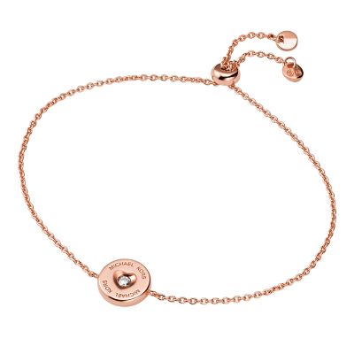 Michael Kors 14K Rose Gold-Plated Two-Tone Sterling Silver Monogram Bar  Slider Bracelet - MKC1577AN791 - Watch Station