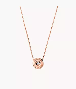 Michael Kors Halskette Anhänger synthetische Diamanten Sterlingsilber rosévergoldet