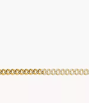 MK Statement Link 14k Gold-Plated Sterling Silver Pavé Curb Chain Necklace