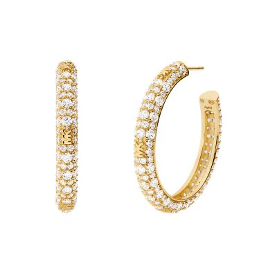 Michael kors deals pave hoop earrings