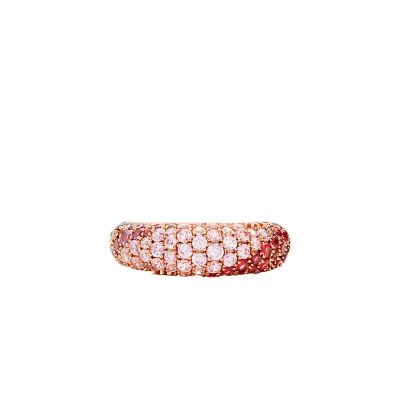 Michael Kors 14k Rose Gold-Plated Sterling Silver Pavé Logo Statement Ring - MKC1500BB791004 - Watch