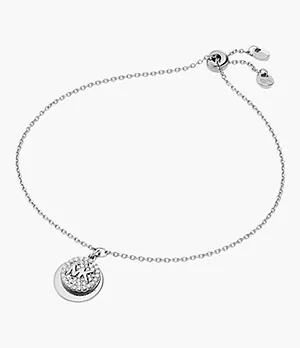Michael Kors Sterling Silver Pavé Engravable Slider Bracelet
