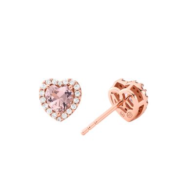 Michael kors rose hot sale gold heart earrings