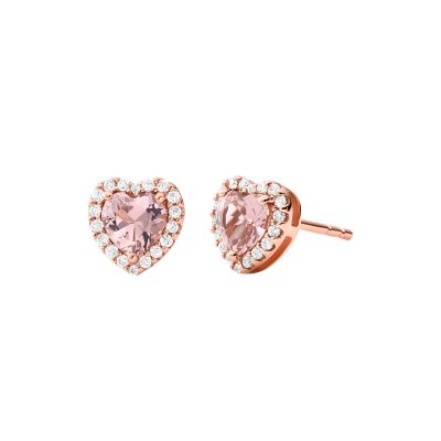 Michael Kors 14K Rose Gold Plated Sterling Silver Heart Cut Stud