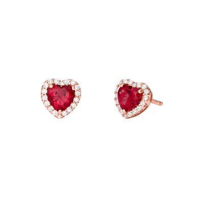 Michael kors rose gold heart deals earrings