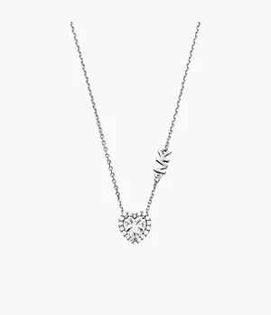 Michael Kors Sterling Silver Heart Pendant Necklace