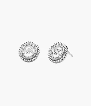 Michael Kors Sterling Silver Dainty Logo Stud Earrings