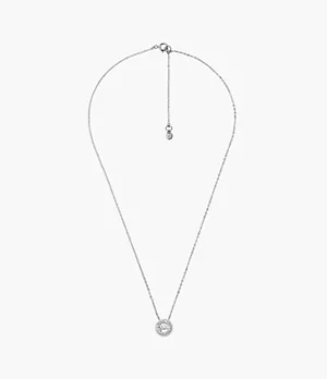 Michael Kors Sterling Silver Dainty Logo Pendant Necklace