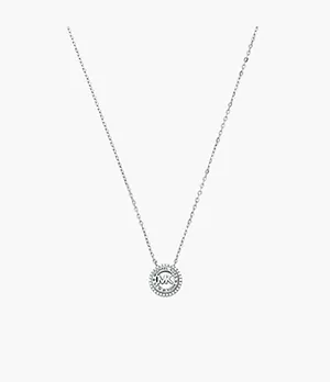 Michael Kors Sterling Silver Dainty Logo Pendant Necklace