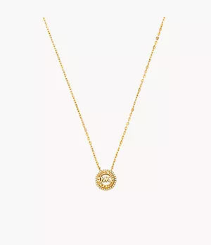Michael Kors 14k Gold-Plated Sterling Silver Dainty Logo Pendant Necklace