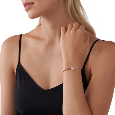 Michael kors heart hot sale bracelet rose gold