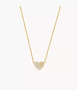 Michael Kors 14k Gold-Plated Sterling Silver Pavé Heart Necklace