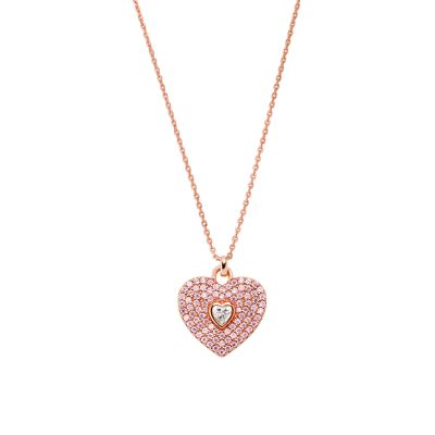 Sterling silver pave heart on sale necklace