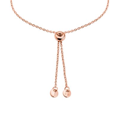 Minimal Cluster Rose Gold Plated Sterling Silver Chain Necklace, Rose