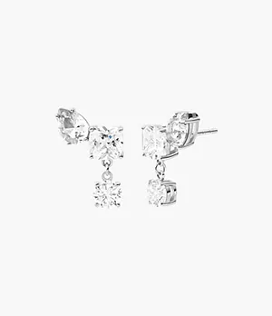 Michael Kors Sterling Silver Cluster Drop Earrings