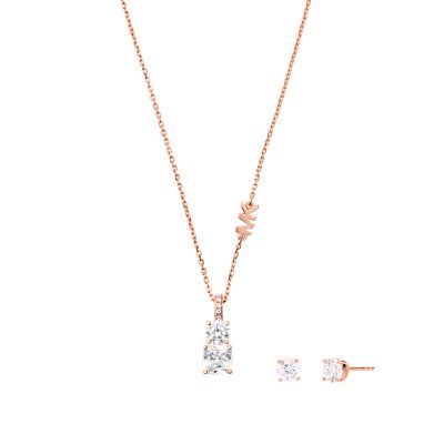 Michael kors earrings and deals necklace set