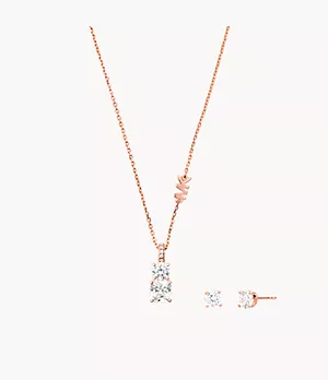 Michael Kors 14K Rose Gold-Plated Sterling Silver Pendant Necklace Set
