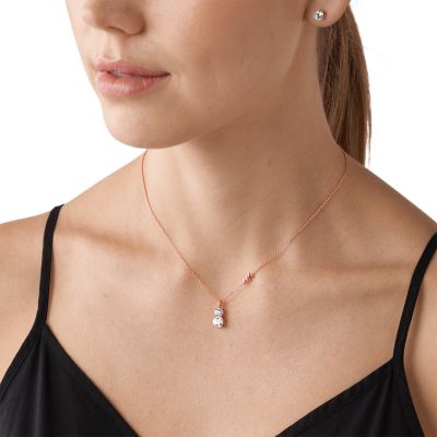 Michael kors pendant necklace best sale rose gold