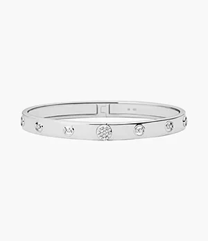 Michael Kors Sterling Silver MK Logo Bangle Bracelet