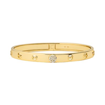 Michael Kors 14K Gold-Plated Sterling Silver MK Logo Bangle Bracelet -  MKC1548AN710 - Watch Station