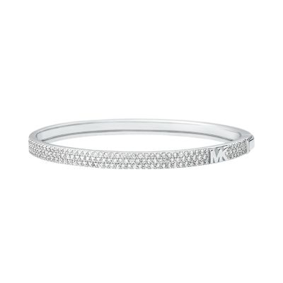 Michael Kors Sterling Silver Pavé Logo Bangle Bracelet - MKC1551AN040 -  Watch Station