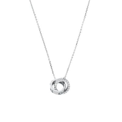 Michael Kors Women's Sterling Silver Interlocking Necklace - Silver