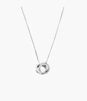 Michael Kors Sterling Silver Interlocking Necklace