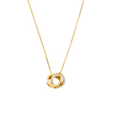 Michael Kors 14K Gold-Plated Sterling Silver Interlocking Necklace 