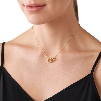 Michael Kors 14K Gold-Plated Sterling Silver Interlocking Necklace