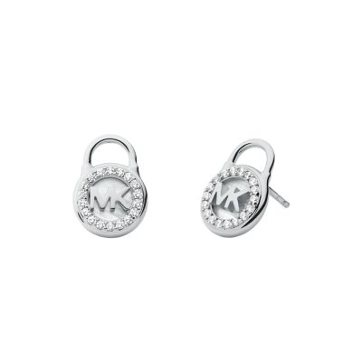 Michael kors silver padlock earrings on sale