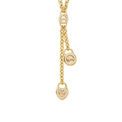 Michael Kors 14K Gold-Plated Sterling Silver Lock Lariat Necklace -  MKC1561AH710 - Watch Station