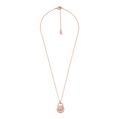 Michael kors rose gold deals crystal circle pendant