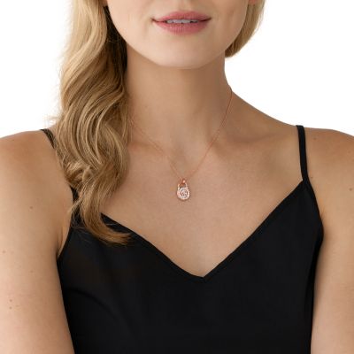 Michael kors pendant necklace cheap rose gold