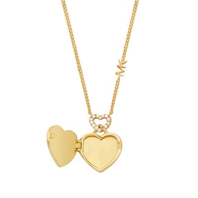 Michael kors deals heart necklace gold