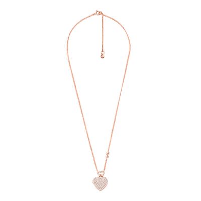 MICHAEL KORS ネックレス MKC1337AH040 MOP HEART PENDANT Amazon.com: Michael Kors Brass and Pavé Crystal MK Logo