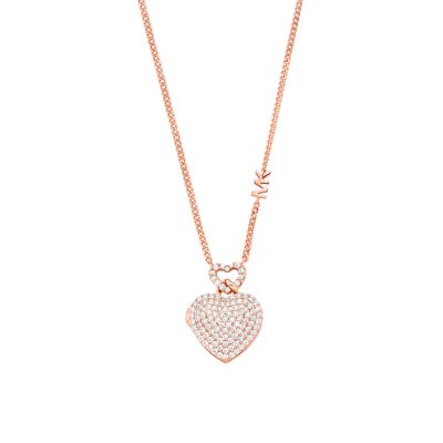 Michael kors clearance gold heart necklace