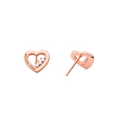 Michael kors rose gold heart earrings new arrivals