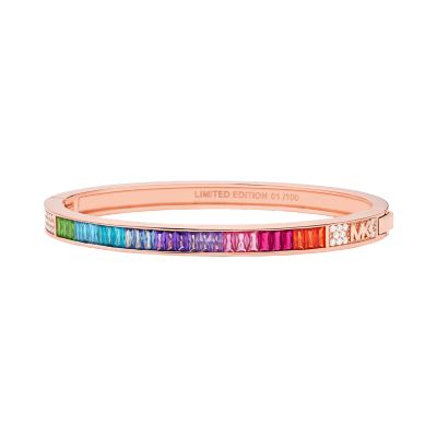 Michael Kors Limited Edition Pride 14K Rose Gold-Plated Sterling Silver  Bangle Bracelet