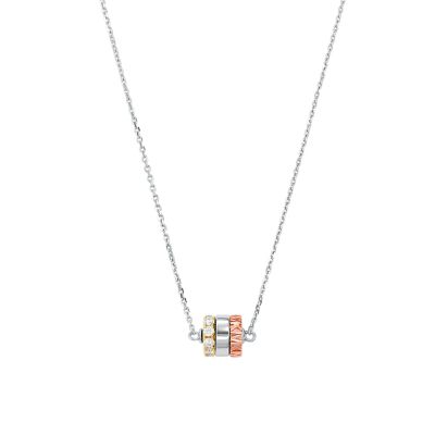 Michael Kors Women's 14K Gold And Rose Gold-Plated Tri-Tone Sterling Silver Rondelle Necklace - Gold / Rose Gold / Silver