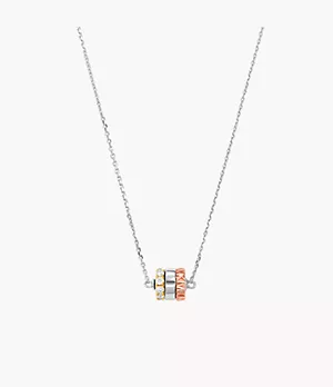 Michael Kors 14K Gold and Rose Gold-Plated Tri-Tone Sterling Silver Rondelle Necklace