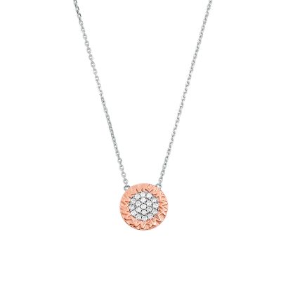 Michael kors circle hot sale necklace rose gold